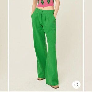 Storets Sabrina Pintucked Wide Pants Green Trousers Size S/M